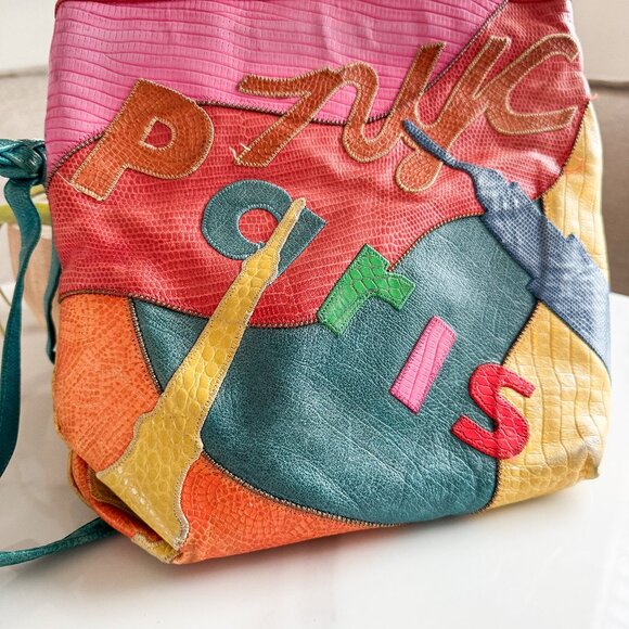 Sharif Handbags - Sharif Multicolor Paris Patchwork Bag